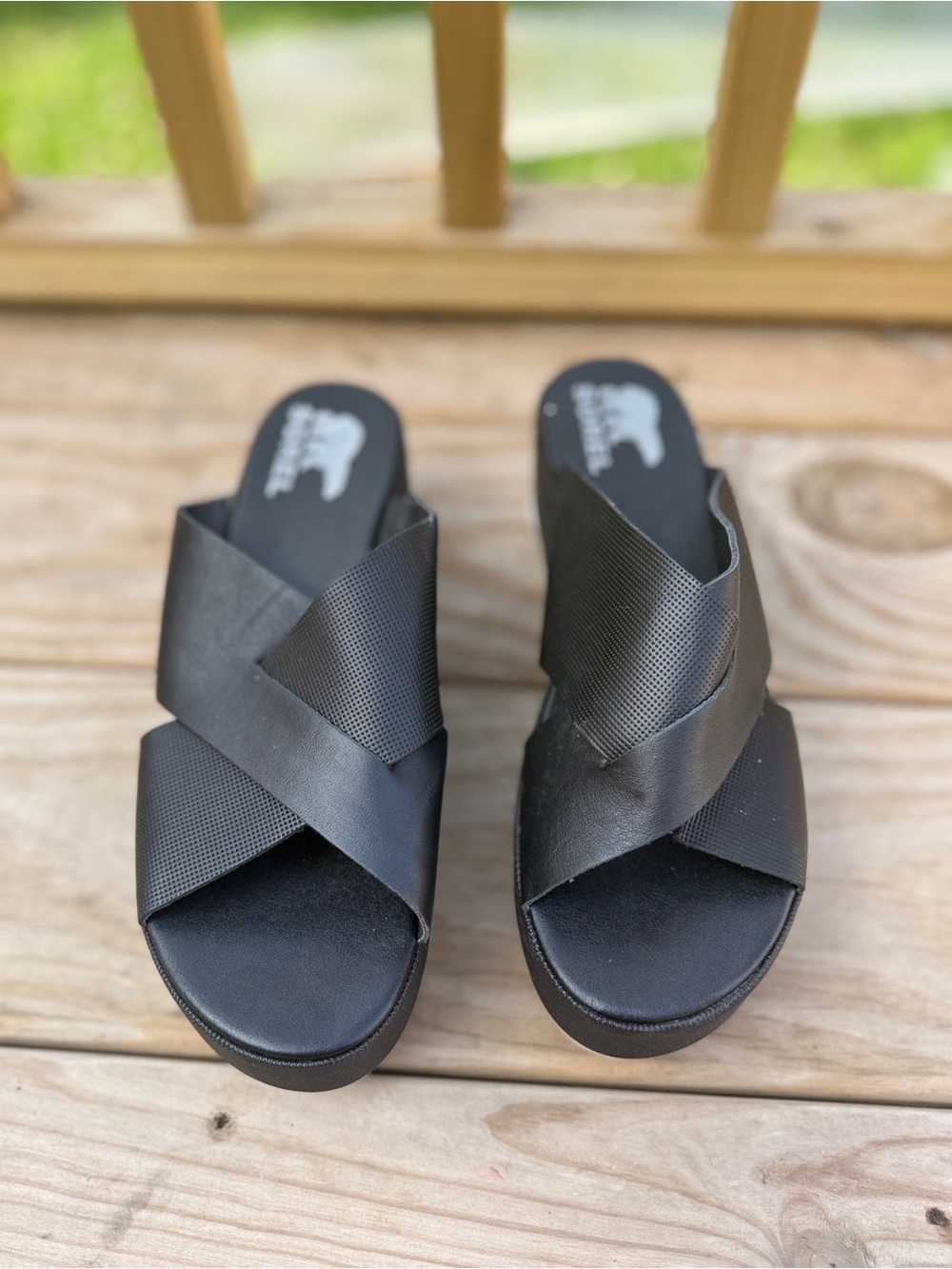 Sorel Women's Black Crisscross Slide Mules
